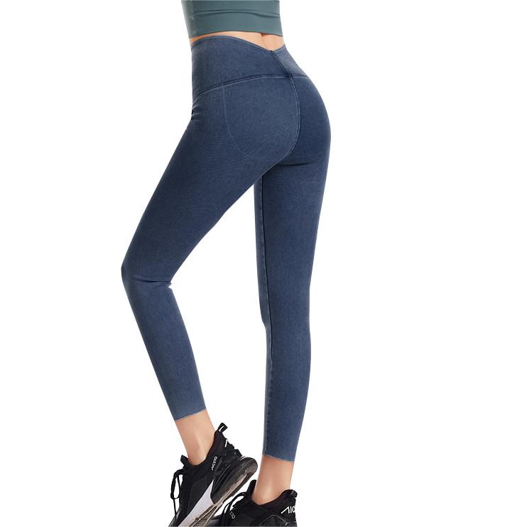 Plus Size High-Waist Hip-Lifting Denim Workout Pants