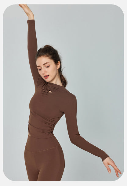 Sexy Cutout Long Sleeve Autumn Winter Yoga Top