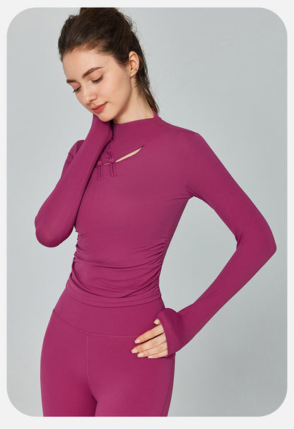 Sexy Cutout Long Sleeve Autumn Winter Yoga Top