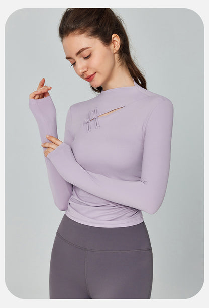 Sexy Cutout Long Sleeve Autumn Winter Yoga Top