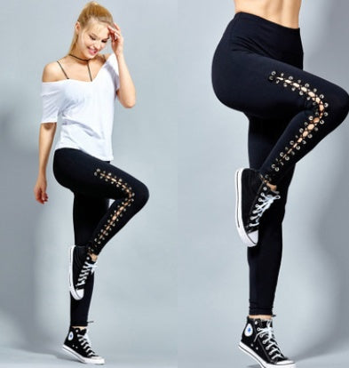 Stretchy  Plus Size Ripped Leggings