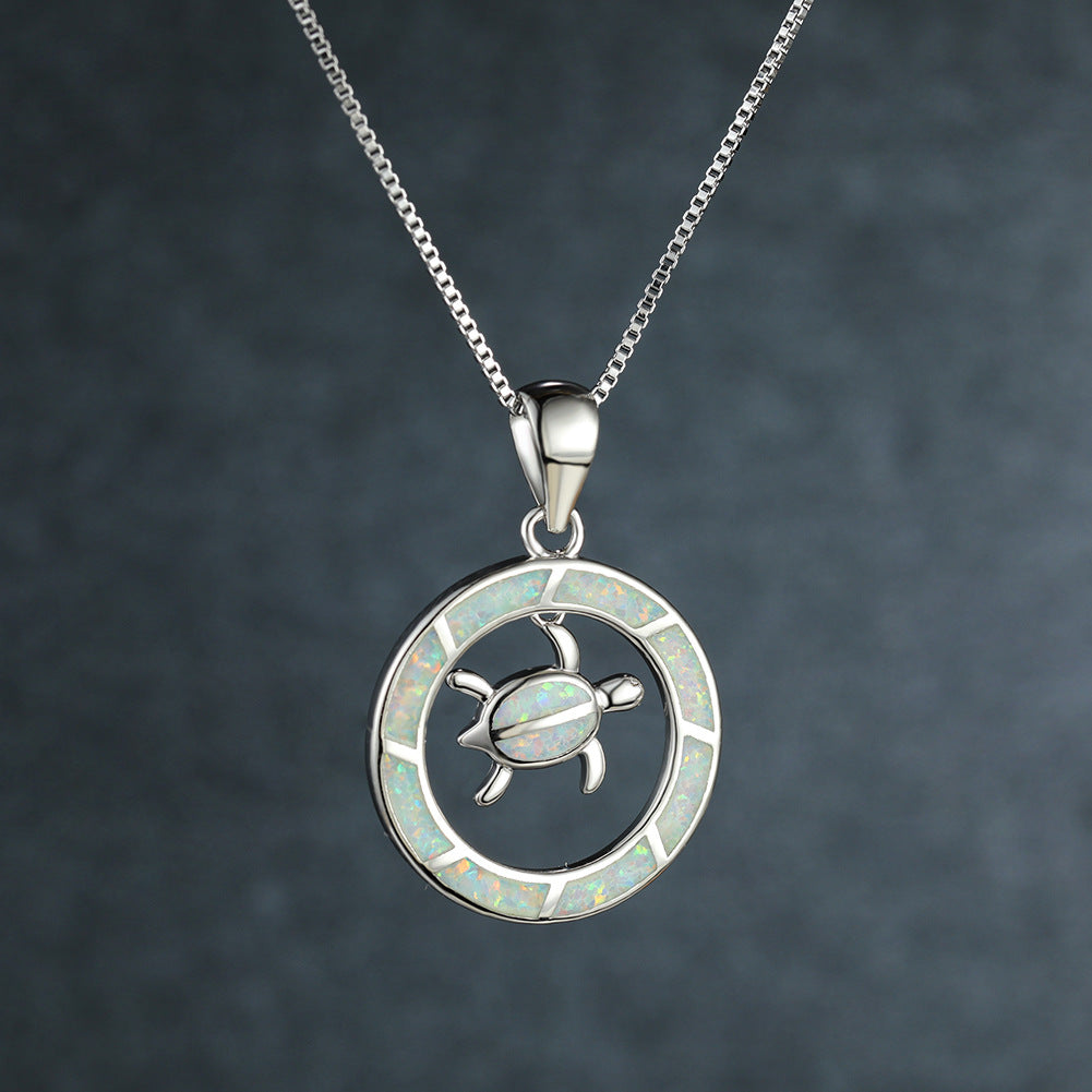 Circle Turtle Necklace Female Simple Clavicle Chain