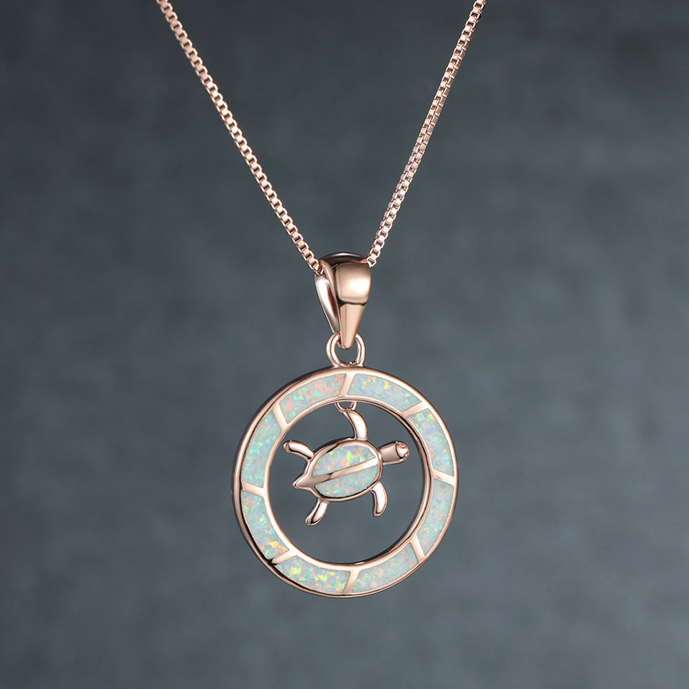 Circle Turtle Necklace Female Simple Clavicle Chain