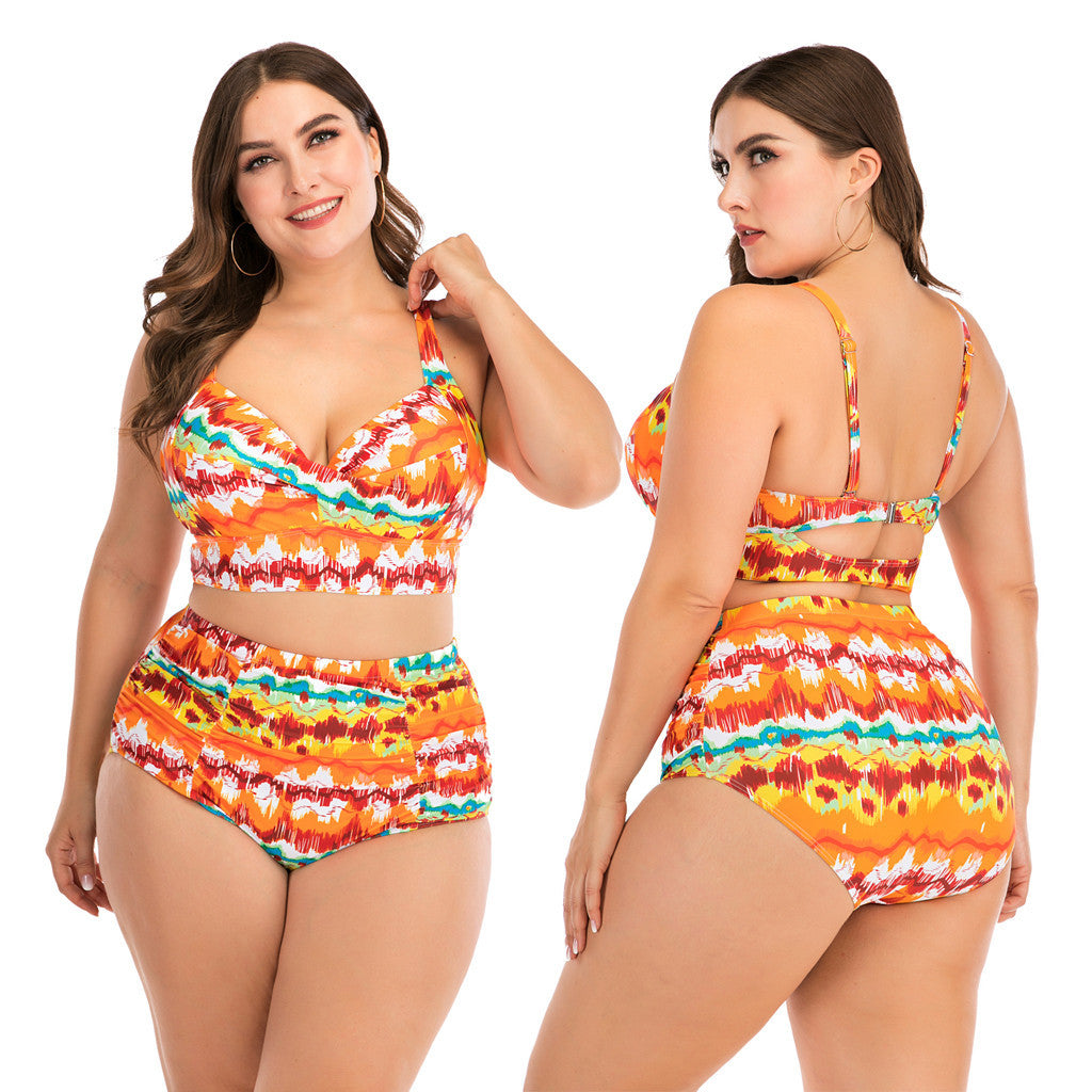 Plus size split swimsuit