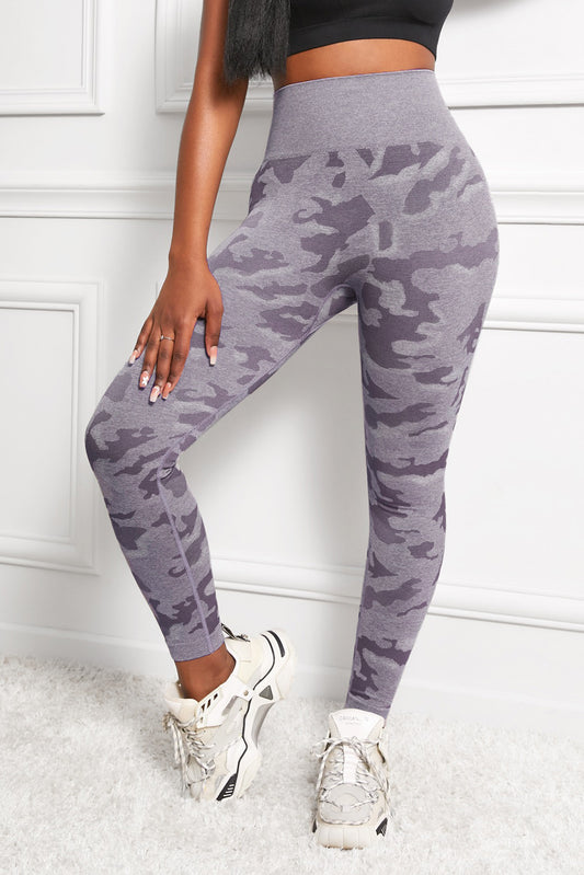 Camo Print Seamless High Waist Yoga Leggings