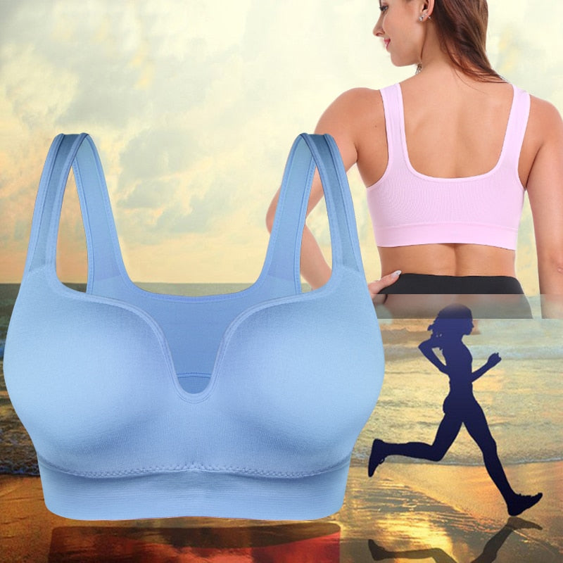 SEXYWG Women Sport Bras Yoga Shirt Fitness Running Vest Underwear Padded Bra Crop Sport Top Underwear Wireless Push Up Brassiere