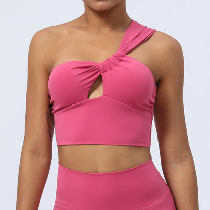 Asymmetric Cutout One-Shoulder Yoga Fitness Vest