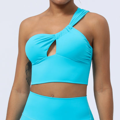 Asymmetric Cutout One-Shoulder Yoga Fitness Vest