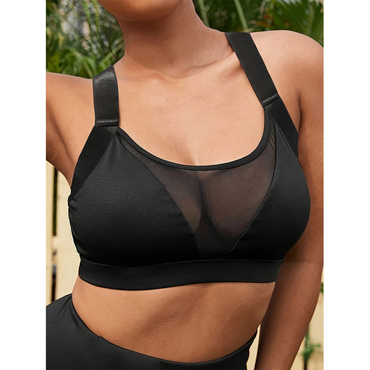 Plus Size Sports Bra Shockproof Beauty Back Mesh Stitching Vest Bra Sports Underwear Women