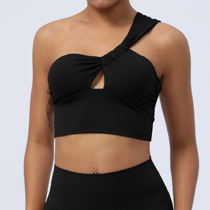 Asymmetric Cutout One-Shoulder Yoga Fitness Vest