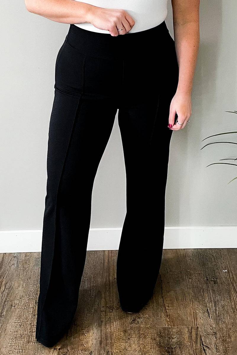 Exposed Seam Straight Leg Plus Size Pants