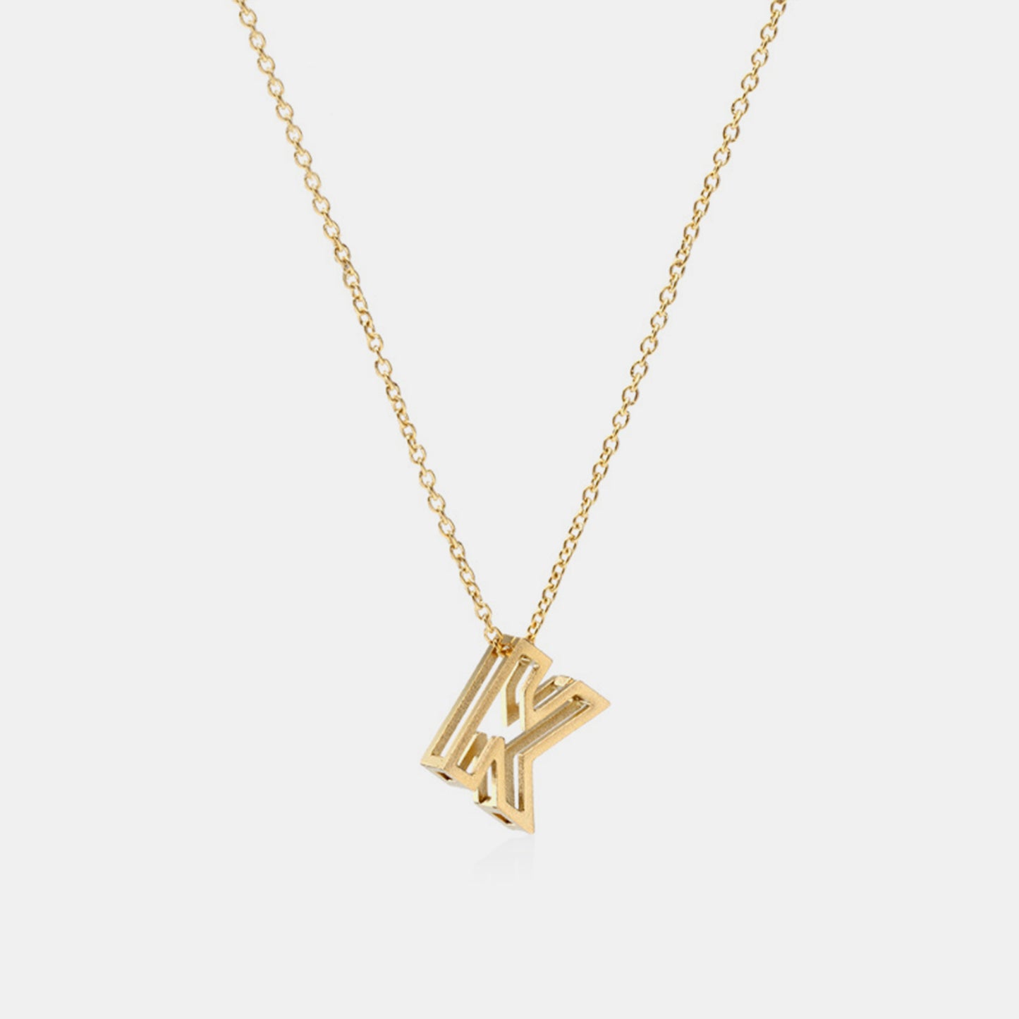 Stainless Steel Letter Pendant Necklace